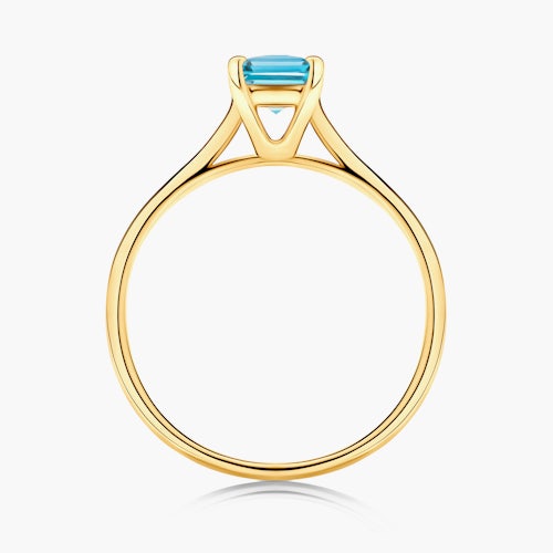 Pierścionek zaręczynowy SAVICKI: złoty, akwamaryn